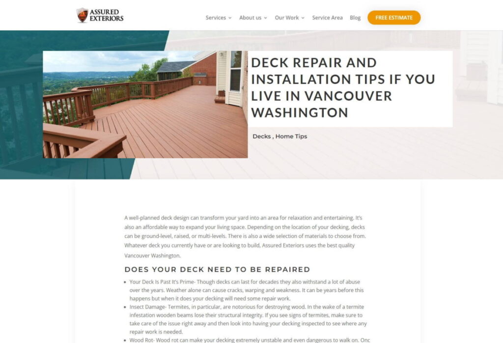 local roof company blog example